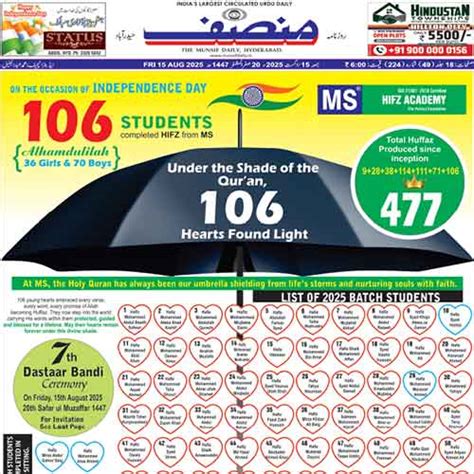 The Munsif Daily | ePaper | Friday, 15 August, 2025