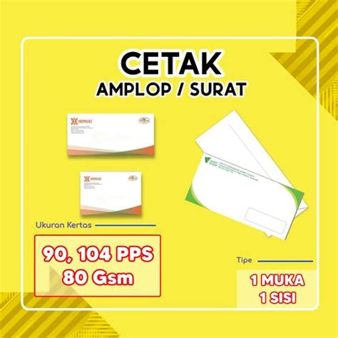 Jual Cetak Amplop putih, print amplop - Hitam Putih, 90 - Jakarta ...