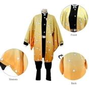 Buy Anime Demon Slayer Zenitsu Agatsuma Cosplay Costume Men Kimetsu no ...