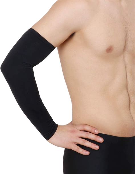 NEVER LOSE Arm sleeves with UV Protection for Sports & Driving (Black ...