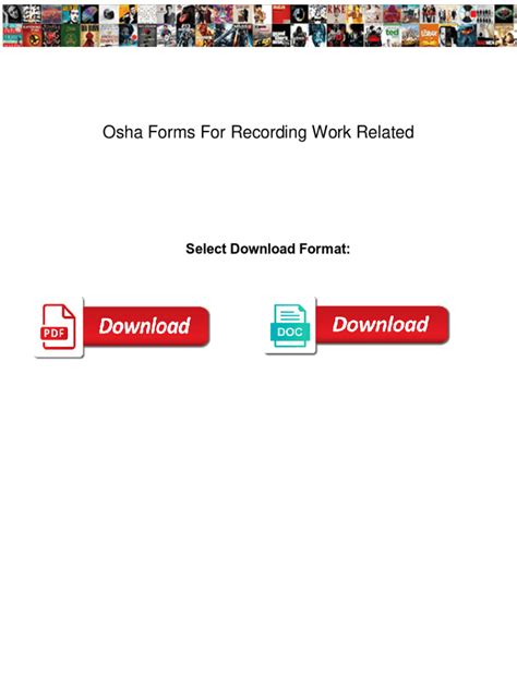 Fillable Online Osha Forms For Recording Work Related. Osha Forms For ...