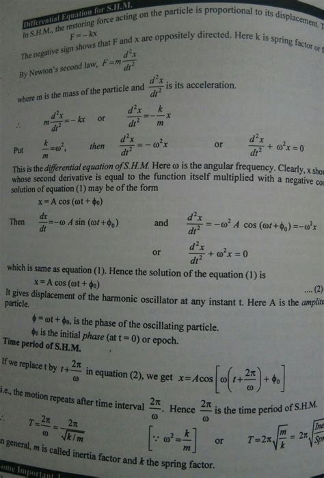 32. Define S. H.the S. H. M. Derive an expression for (a) displacement ...