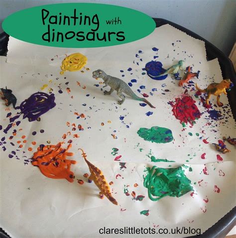 Painting with dinosaurs | Clare's Little Tots | Dinosaur theme ...