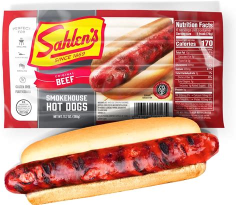 Amazon.com: Sahlen's Original Smokehouse Pork & Beef Footlong Hot Dogs ...