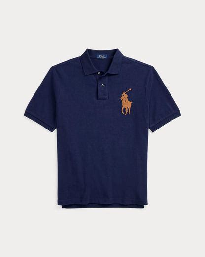 POLO RALPH LAUREN || Classic Fit Leather-Pony Mesh Polo T-Shirt ...