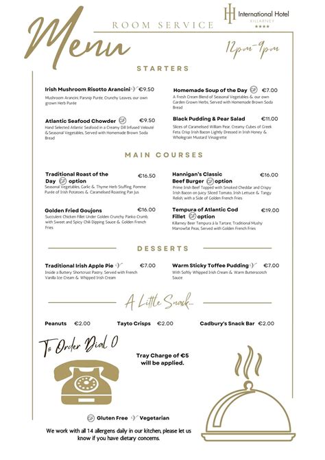 Image result for Service Menu Chart