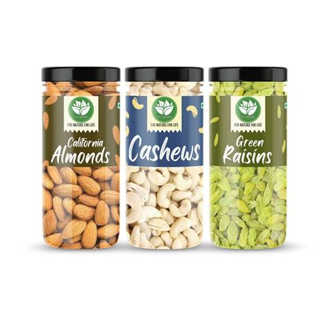 Go Vegan Healthy Dry Fruits Combo Pack 1.5Kg (500G X 3) - Almonds (NP ...