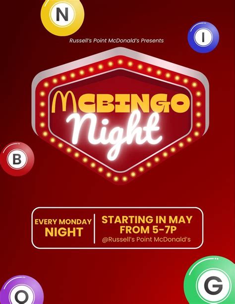 McBingo Night @ Russells Point, McDonald's (Russells Point, OH), 15 May ...