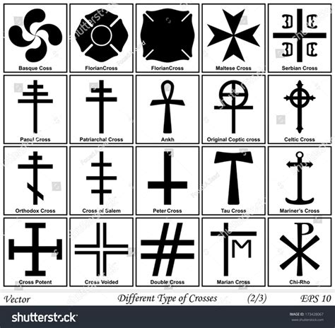 Different Types Crosses Their Meanings Stock Vector (Royalty Free ...
