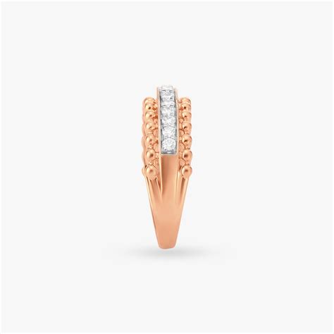 Stunning Beaded Diamond Finger Ring