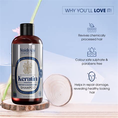 Vaidrishi Shampoo for Colored & Frizzy Hair with Keratin Protein | Smo