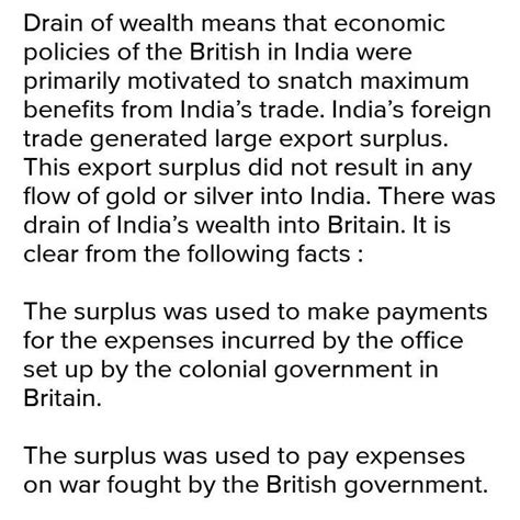 British rule was synonymous with the drain of wealth from India.How ...