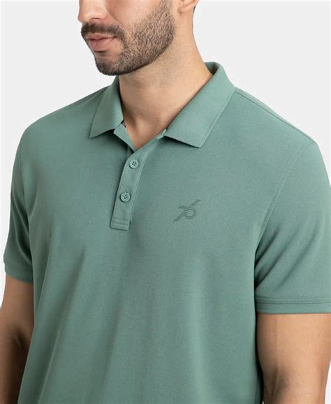 Buy Microfiber Fabric Solid Half Sleeve Polo T-Shirt with StayDry ...