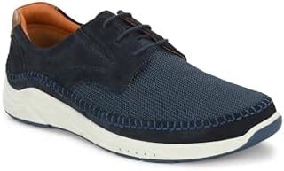 OVERDRIVE Navy Suede Casual Sneakers for Men with Lace ups and TPR Sole ...