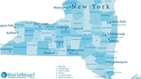 Printable Map Of Ny Counties