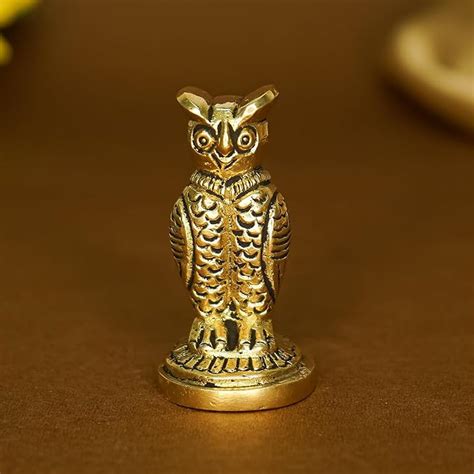 Buy Ekhasa 100% Pure Brass Golden Owl Showpiece for Home, Office or ...