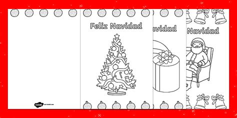 Tarjetas de Feliz Navidad para colorear (teacher made)