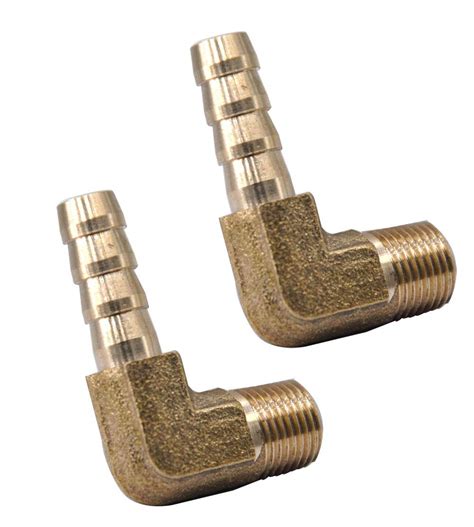 Buy HZFJ 2pcs Brass Hose Fitting,90 Degree Elbow 14" Hose Barb x18" NPT ...