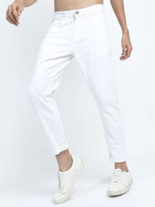HIGHLANDER Tapered Fit Men White Jeans - Buy HIGHLANDER Tapered Fit Men ...