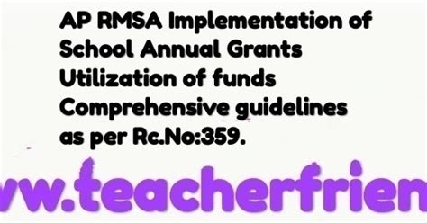 AP RMSA Implementation of School Annual Grants Utilization of funds ...