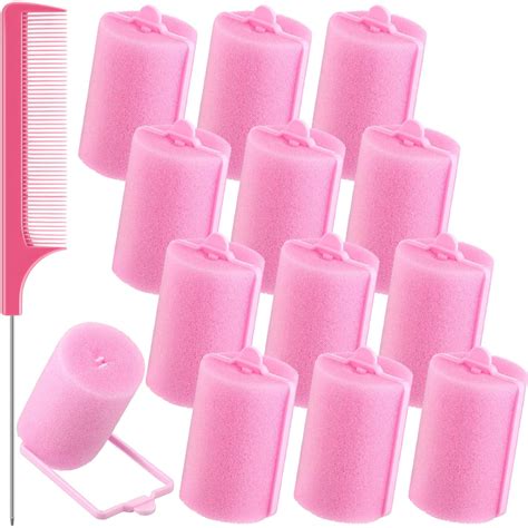 24 Pieces Sponge Hair Rollers Large Soft Foam Hair Styling Curlers 1 ...