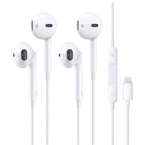 2 Pack iPhone Wired Earbuds Lightning Headphones Earphone [Apple MFi ...
