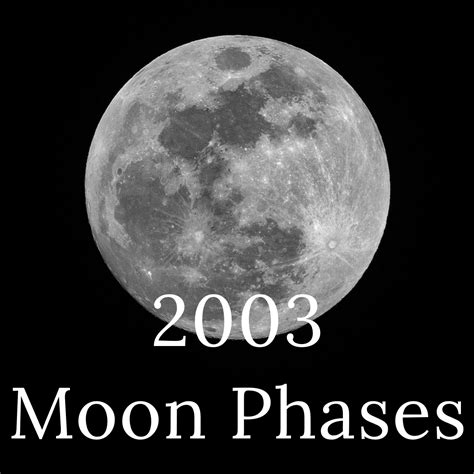 Moon Phases 2003: Dates of the lunar phases in 2003 - The Lunaologist