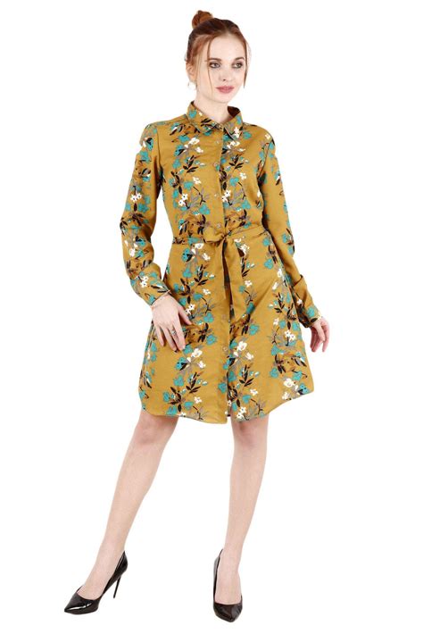 Floral A-line Midi Dress with Long Sleeves and Cuffed Styling - Perfect ...