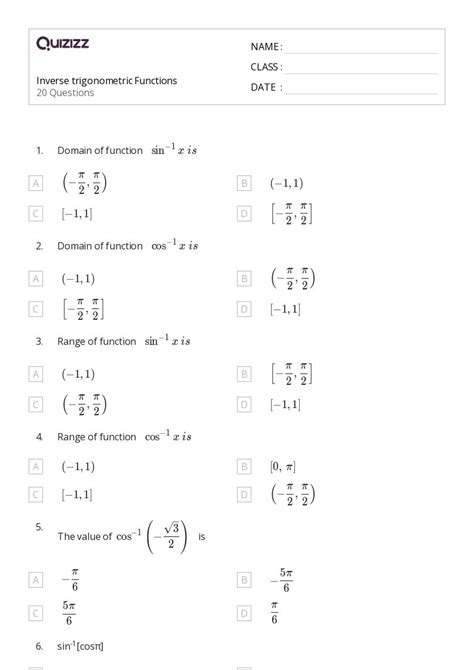 50+ second derivatives of trigonometric functions worksheets on Quizizz ...