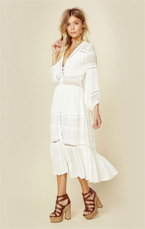 OLIVIA LUXE LACE MIDI DRESS #whitecocktaildress | Lace dress boho ...