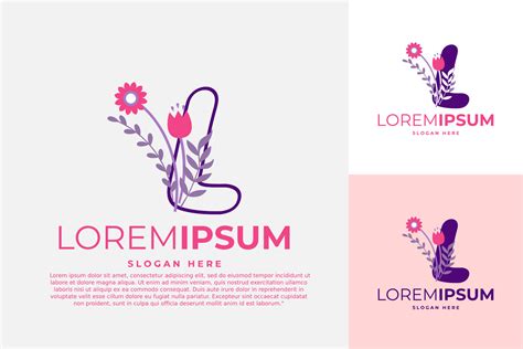 letter L logo design vector template illustration with flowers 11816639 Vector Art at Vecteezy