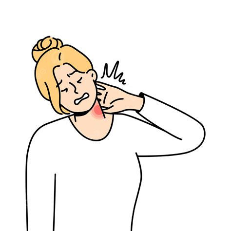 Mujer Enferma Sufre De Dolor De Cuello PNG ,dibujos Mujer, Dolor ...