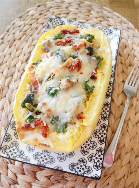 Twice-Baked Spaghetti Squash with Sausage and Kale - A Love Letter To Food