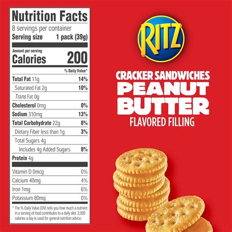 Ritz peanut butter cracker sandwiches nutrition facts - coplasopa