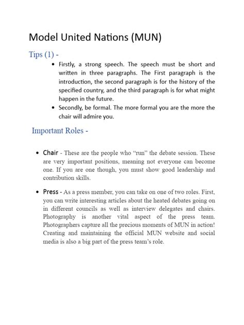 Image result for Model UN Paper Examples