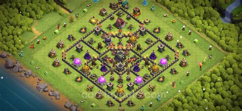 Best Anti 2 Stars Base TH9 with Link, Hybrid 2023 - Town Hall Level 9 ...