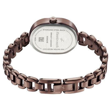 Buy Online Fastrack Style Up Brown Dial Metal Strap Watch for Girls ...