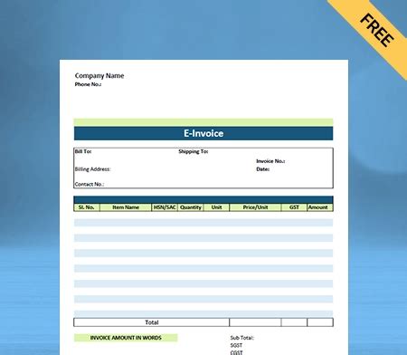 Image result for E Invoice Format