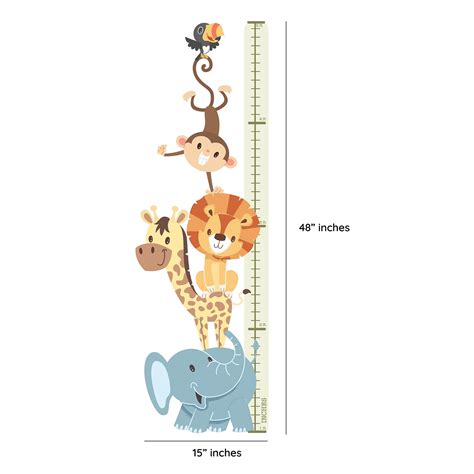 Kids Growth Height Chart Ruler Children Room Nursery Height Chart ...