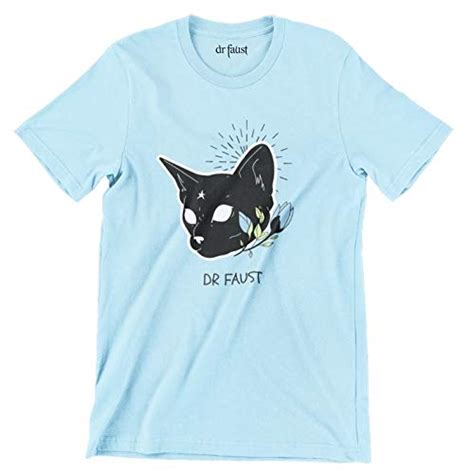 Buy Dr Faust Streetwear Unisex Sky Blue T-Shirts with Black cat Graphic ...
