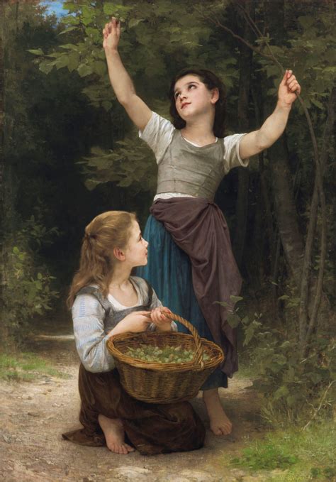 William Adolphe Bouguereau (French, 1825-1905), Récolte de noisettes ...