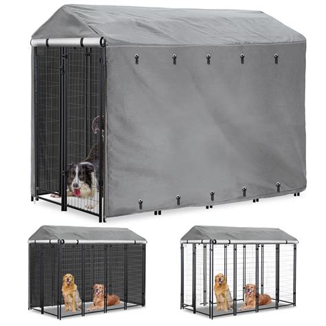 Hadisi Outdoor Dog Kennel Cover Full Coverage Windproof Anti-UV 8'Dx4 ...