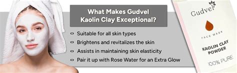 Gudvel Natural Kaolin Clay Powder for Face Pack, Skin Care, Mask, DIY ...