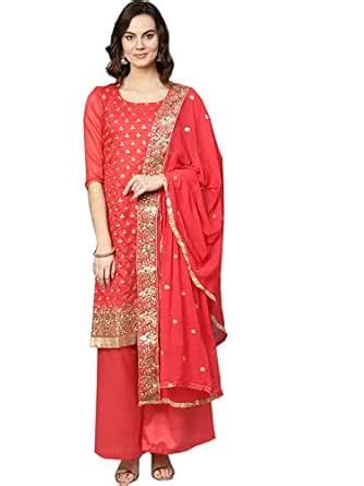 Buy Ishin Women's Cotton Dress Material (Ddvaha-Ap-435_Red_Free) at ...