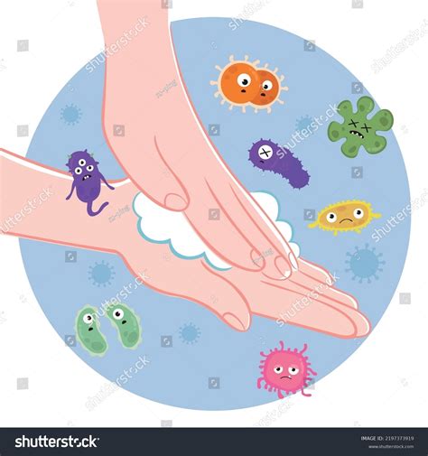 Washing Hands Bacteria Character Illustration Stock Vector (Royalty Free) 2197373919 | Shutterstock