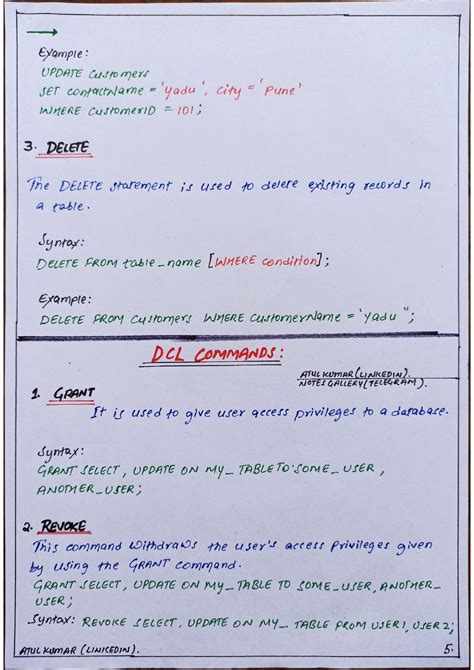 Image result for SQL Handwritten Notes PDF