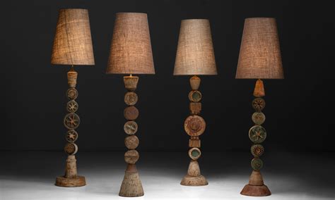 Terracotta Totem Floor Lamp by Bernard Rooke :: Obsolete