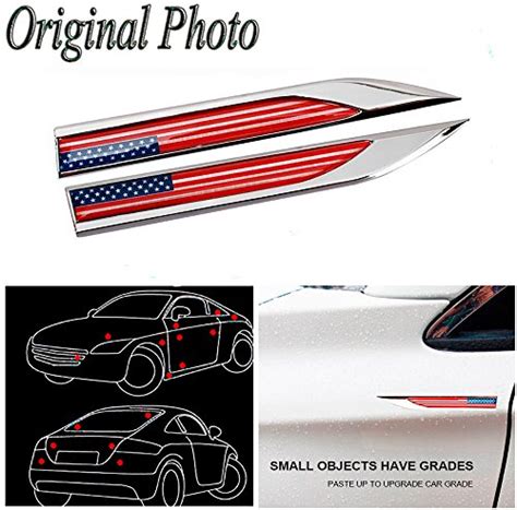 CHAMPLED USA Flag x 2 Car Auto Truck Chrome Metal India | Ubuy