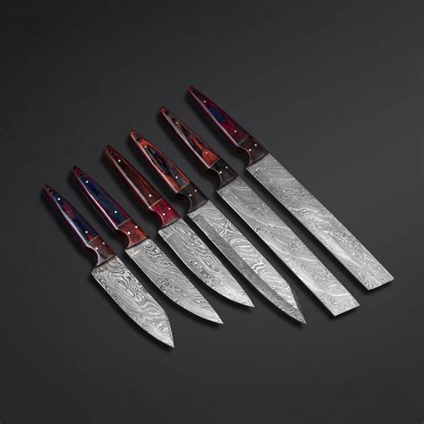 Full Tang Damascus Chef Knife Set | Handmade Damascus Chef Knives