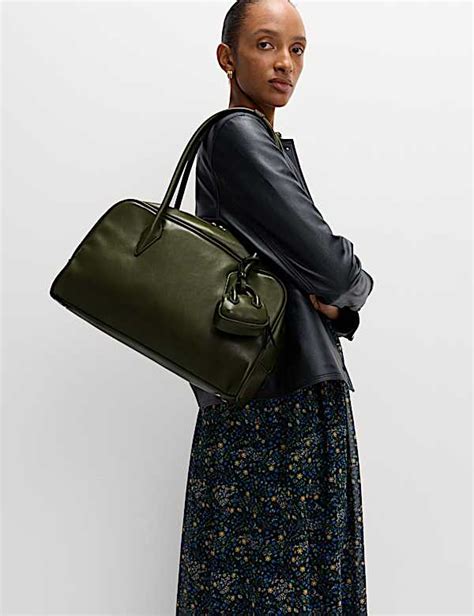 Buy Faux Leather Bowler Bag at Marks & Spencer